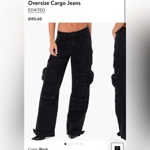 Edikted Charcoal Cargo Pants